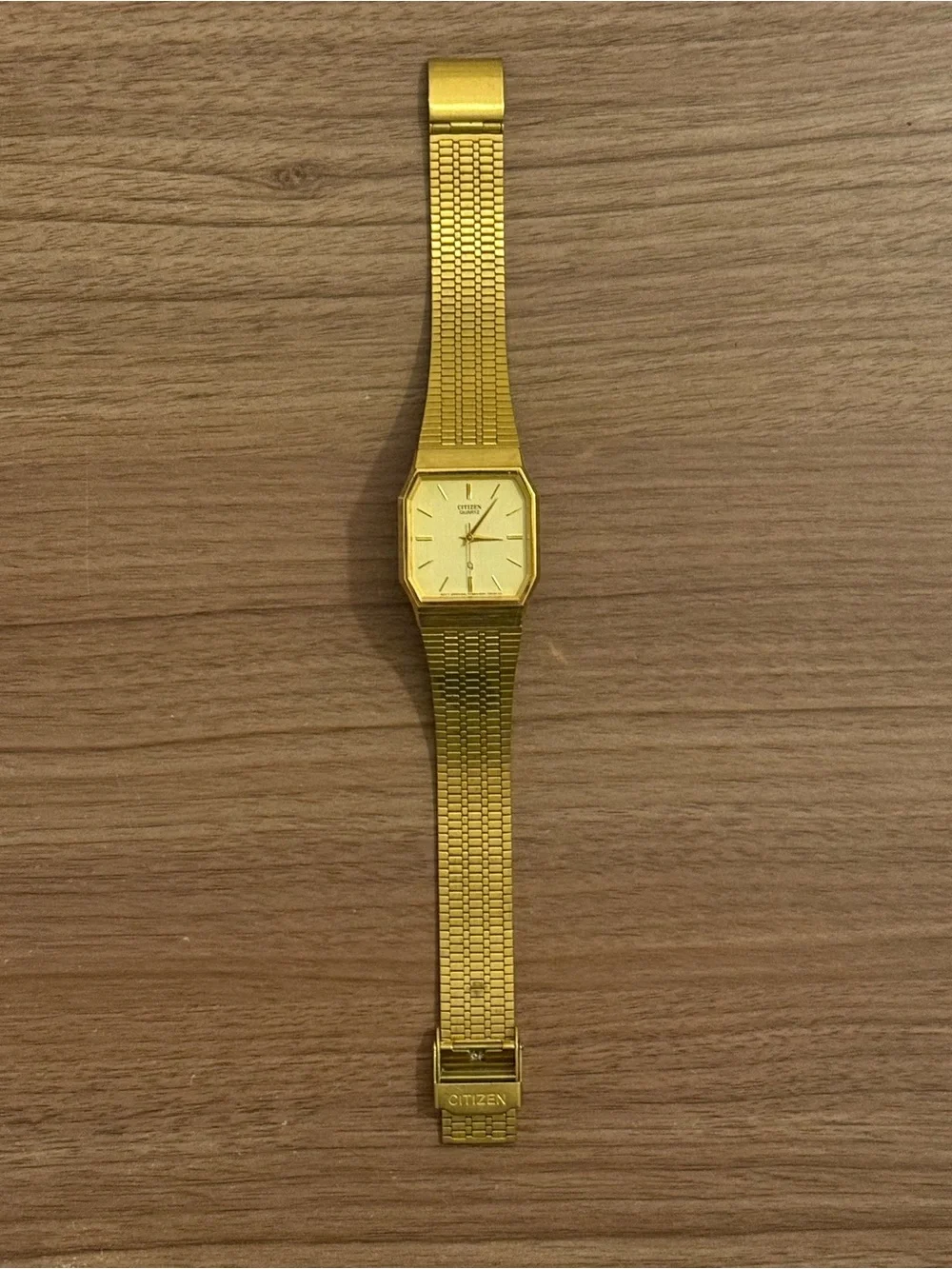 Citizen Quartz Gold Tone Square Analog Watch 4031-T64161 KA Vintage (Untested)